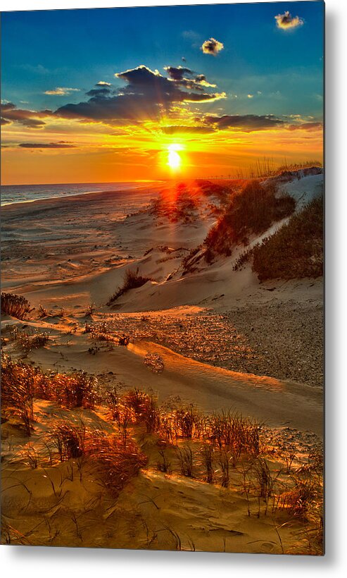 Ocracoke Metal Print featuring the photograph Beach on Fire - Outer Banks by Dan Carmichael