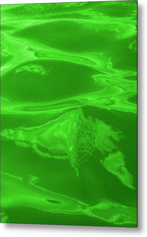 Multi Panel Metal Print featuring the digital art Colored Wave Green Panel Four by Stephen Jorgensen