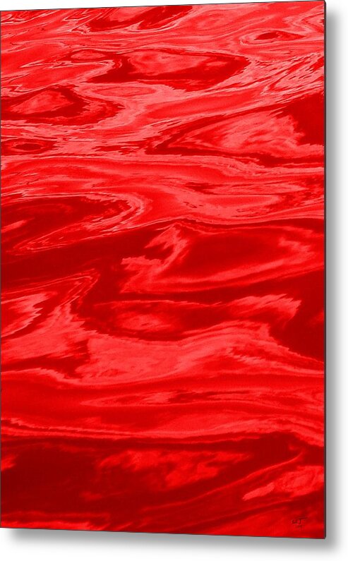 Multi Panel Metal Print featuring the photograph Colored Wave Red Panel One by Stephen Jorgensen