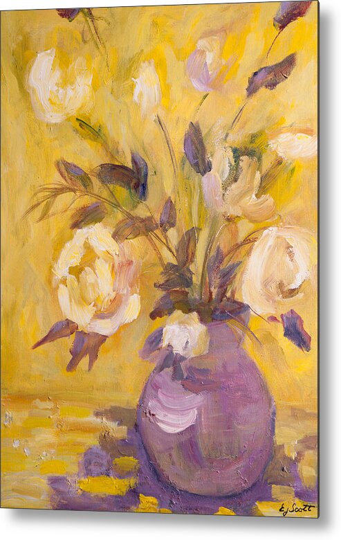 Floral Metal Print featuring the painting Last Scent of Love by Elizabeth Scott
