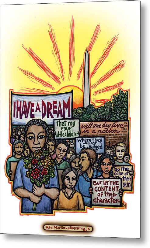 Martin Luther King Metal Print featuring the mixed media I Have A Dream by Ricardo Levins Morales