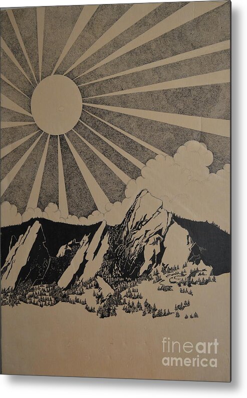 Boulder Metal Print featuring the drawing Sunny 300 days a year by Stuart Engel