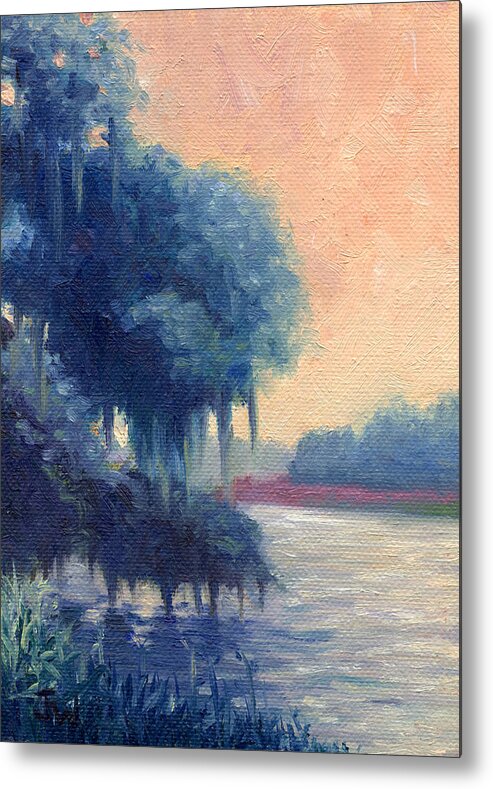 Trees Metal Print featuring the painting A View of the Ashley River by Joe Winkler