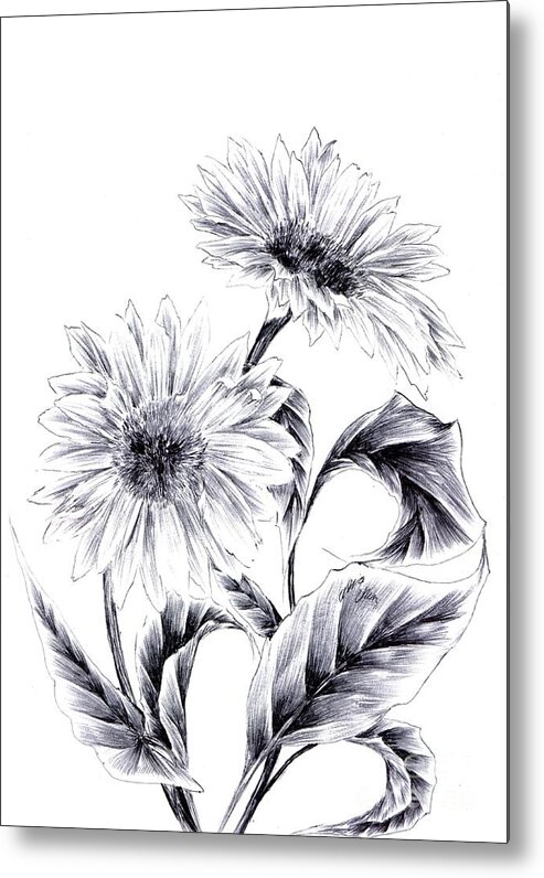 Sun Metal Print featuring the drawing Be My Sun by Alice Chen