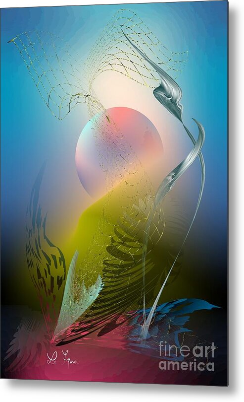 Digital Garden Metal Print featuring the digital art Digital Garden 4 by Leo Symon