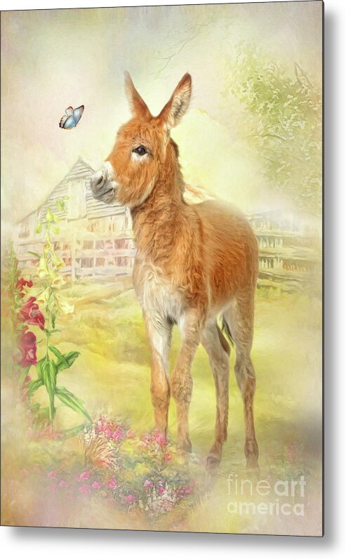 Donkey Metal Print featuring the digital art Little Donkey by Trudi Simmonds