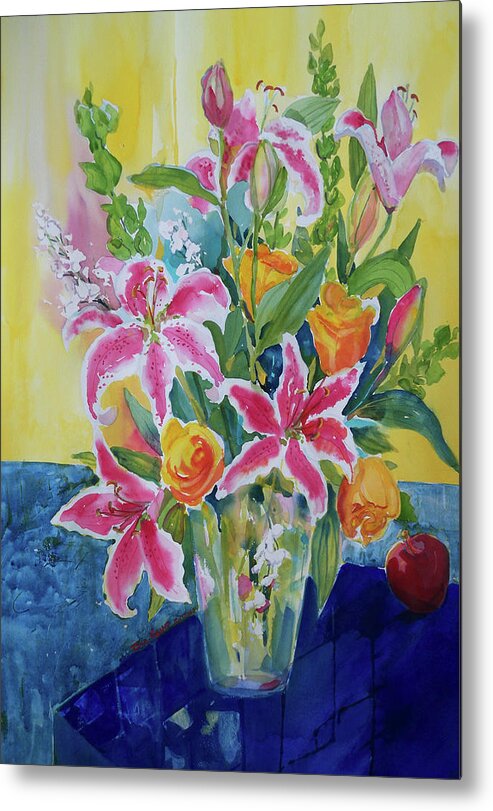 Lilies Metal Print featuring the painting Starburst by Sue Kemp