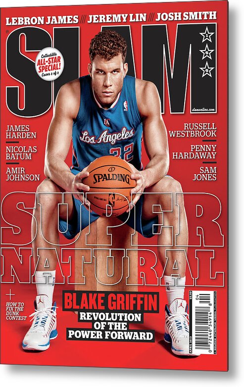 Blake Griffin Metal Print featuring the photograph Super Natural: Blake Griffin SLAM Cover by Tom Medvedich