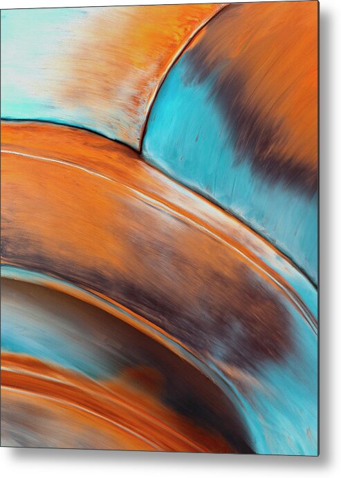 Blue Metal Print featuring the painting Blue Abstract by Michael Pickett