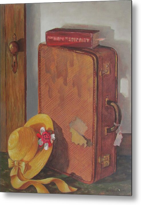 Travel Metal Print featuring the painting Book Case by Tony Caviston