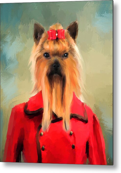 Yorkie Metal Print featuring the painting Chic Yorkshire Terrier by Jai Johnson