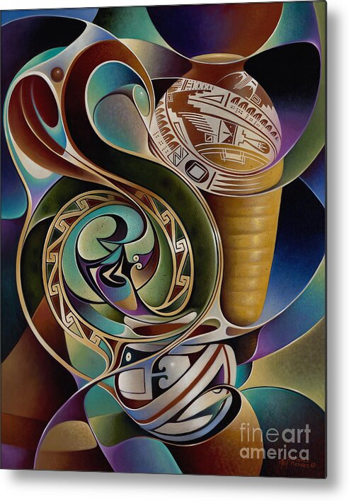 Abstract Metal Print featuring the painting Dynamic Still I by Ricardo Chavez-Mendez