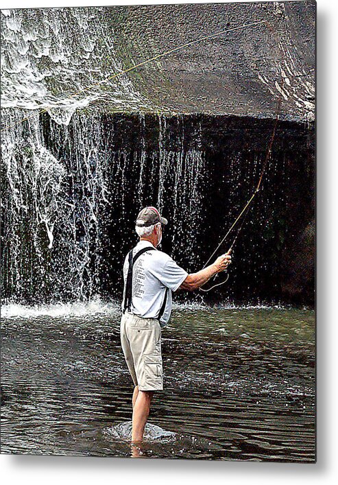Image Metal Print featuring the photograph Fly Fishing Without Flies by M Three Photos