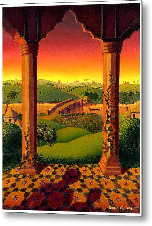 India Landscape Metal Print featuring the painting India Landscape by Robin Moline