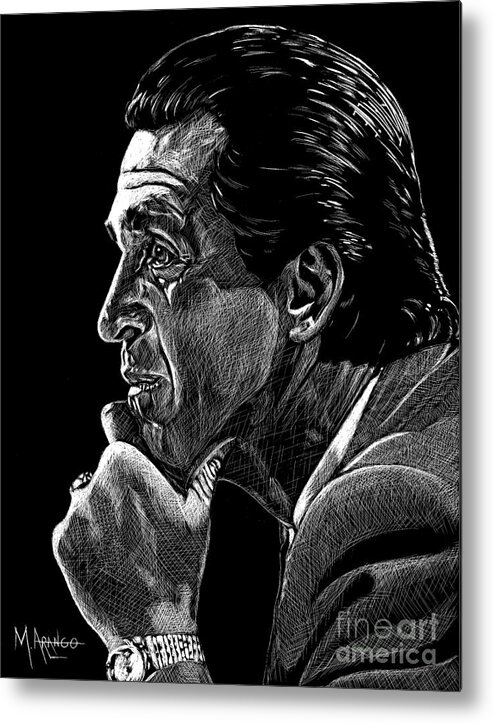 Pat Riley Metal Print featuring the drawing Lord of the Rings by Maria Arango