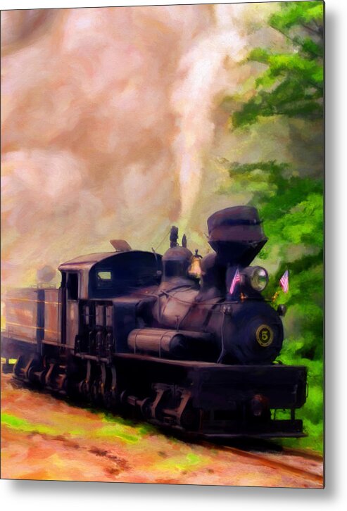 Railroad Metal Print featuring the painting Old No. 5 by Michael Pickett