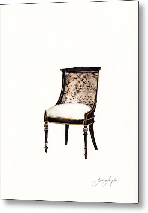 Regency Chair Metal Print featuring the painting Regency Chair by Jazmin Angeles