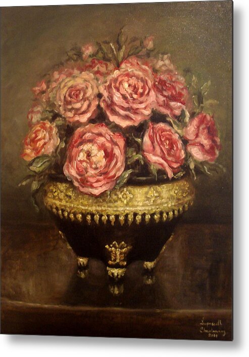 Roses Metal Print featuring the painting Roses of Luang Prabang by Sompaseuth Chounlamany