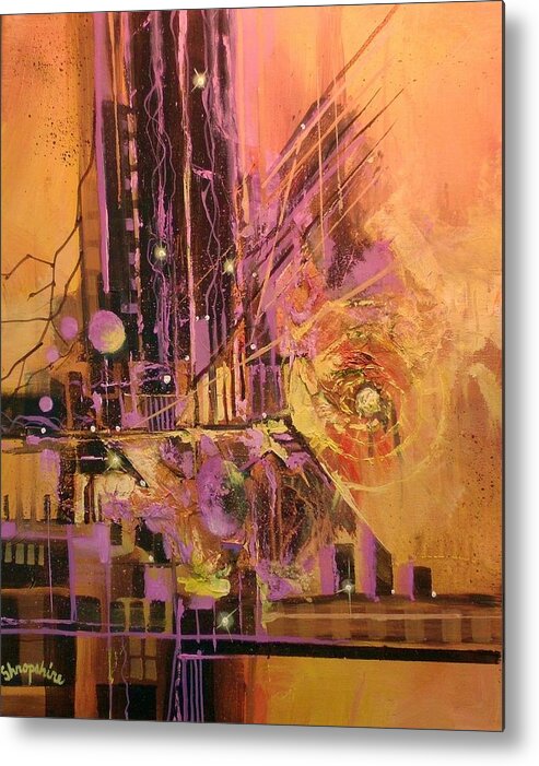  Abstract Art Metal Print featuring the painting Solar Flare by Tom Shropshire