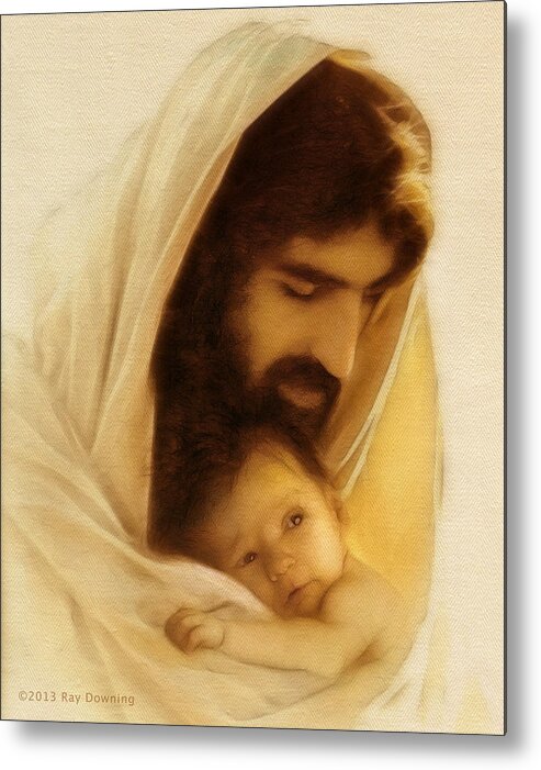Jesus Metal Print featuring the digital art Suffer the Little Children by Ray Downing