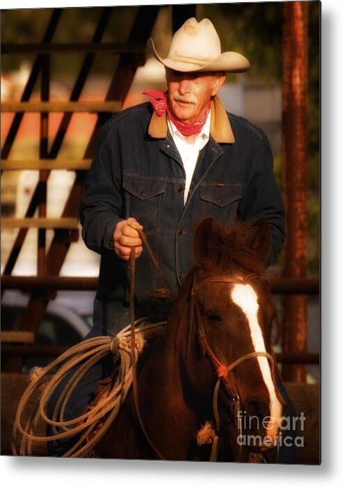 Western Portraits Metal Print featuring the photograph The Horseman by Gus McCrea