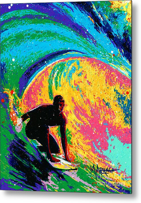 Wave Metal Print featuring the painting The Perfect Wave by Maria Arango