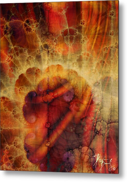 Fractal Digital Art Metal Print featuring the digital art V-03 by Dennis Brady