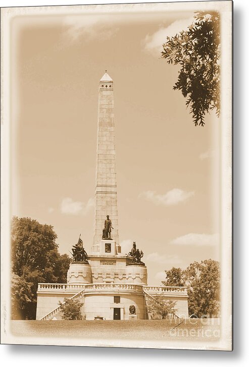 Abraham Lincoln Metal Print featuring the photograph Vintage Lincoln's Tomb by Luther Fine Art