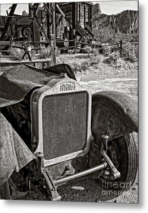 Old Truck Metal Print featuring the photograph White Heat in Black and White by Lee Craig