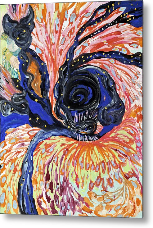 Abstract Image Metal Print featuring the painting Energy Swirls by Shoshanah Dubiner