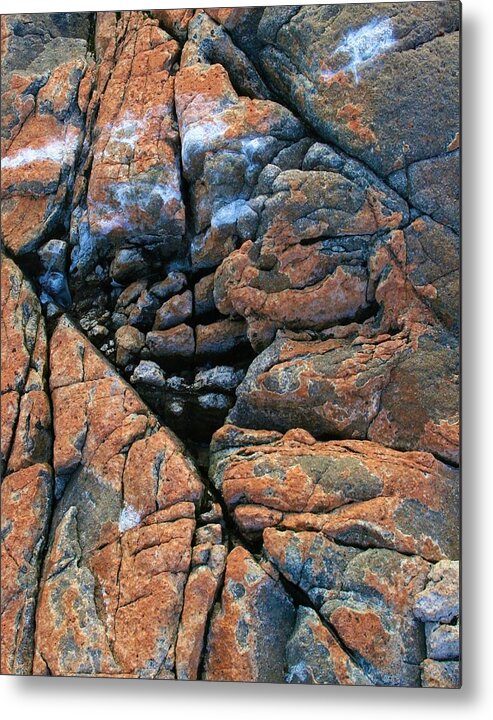Rocks Metal Print featuring the photograph Abstract Fissures and Cracks by Polly Castor