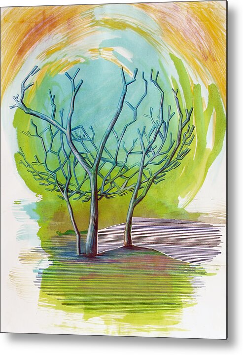 Beautiful Tree Metal Print featuring the painting Beautiful By Mistake  by Rene Capone