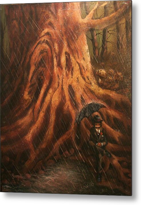 Fantasy Metal Print featuring the painting Bumbershoot by Tom Shropshire