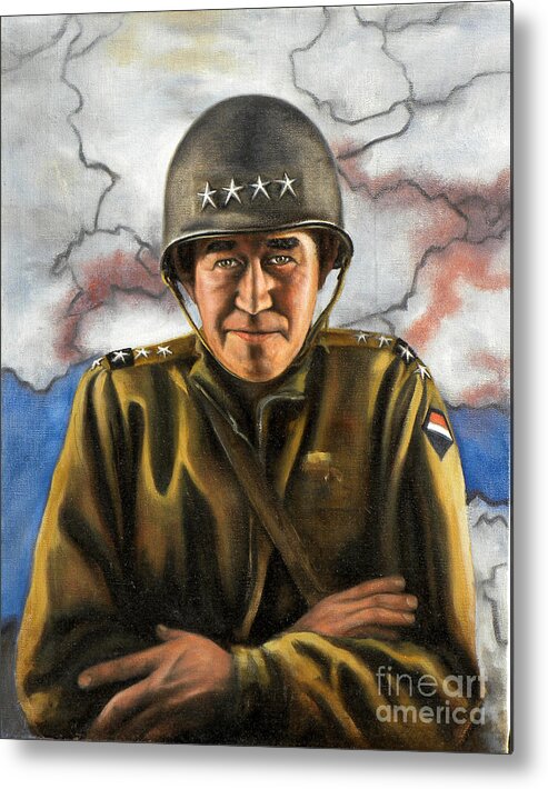 World War 2 Metal Print featuring the painting General Omar Bradley by Richard Barone