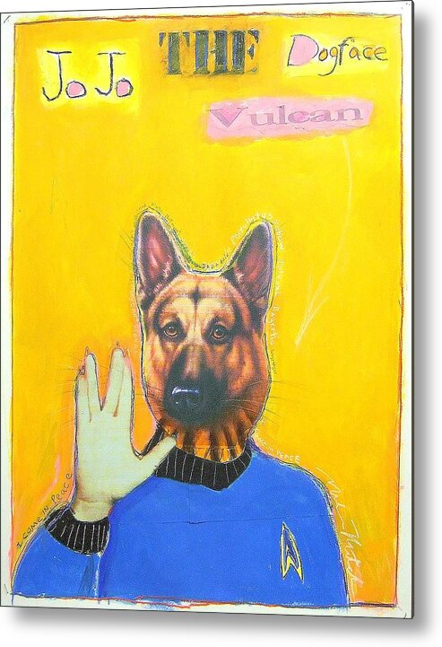 Dog Metal Print featuring the painting Jo Jo The Dodfaced Vulcan by Mike Mitch