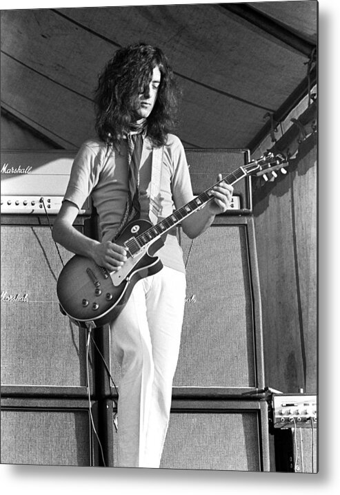 Led Zeppelin Metal Print featuring the photograph Led Zeppelin Jimmy Page '69 by Chris Walter