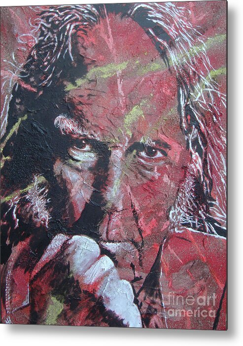 Neil Young Metal Print featuring the painting Powderfist by Stuart Engel