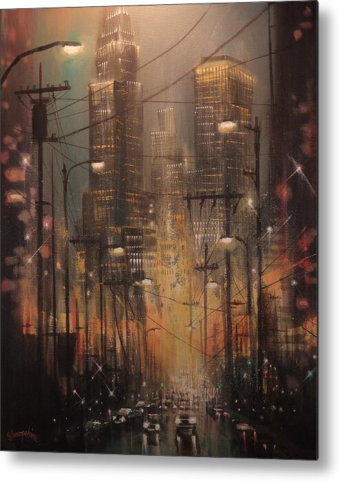 Chicago Metal Print featuring the painting Power Center by Tom Shropshire