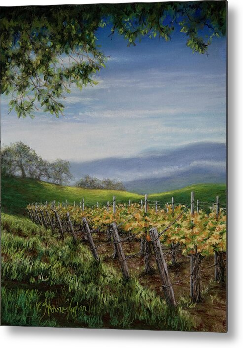 Vineyards Metal Print featuring the pastel Private Selection by Denise Horne-Kaplan