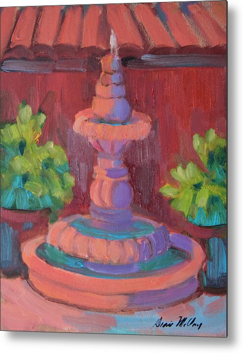 Mexico Metal Print featuring the painting Rosarito Fountain by Diane McClary