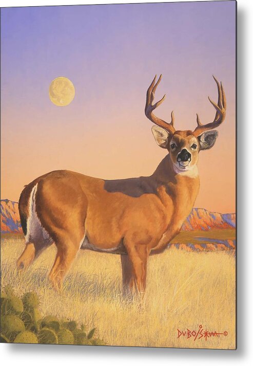 Deer Metal Print featuring the painting The Stag by Howard Dubois