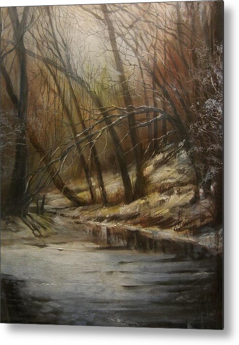 Forest Nymph Metal Print featuring the painting Thin Ice by Tom Shropshire