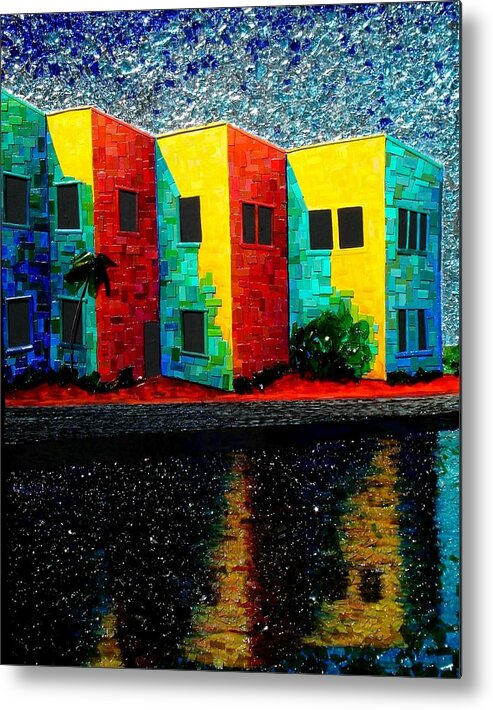 Recycled Art Metal Print featuring the mixed media Trashscape by Desiree Soule