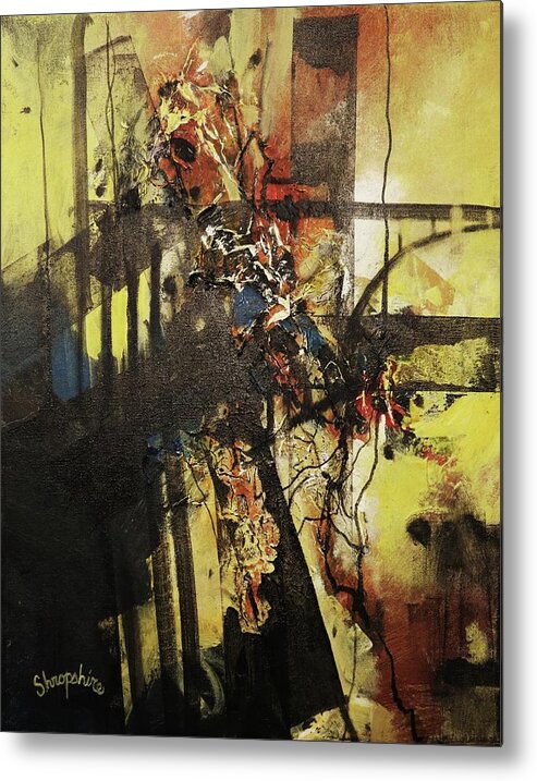 Infrastructure Metal Print featuring the painting Infrastructure by Tom Shropshire