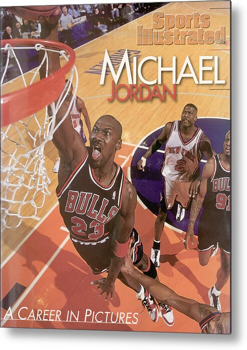 Nba Pro Basketball Metal Print featuring the photograph Michael Jordan A Career In Pictures Sports Illustrated Cover by Sports Illustrated