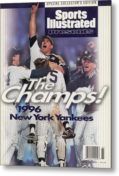 People Metal Print featuring the photograph New York Yankees John Wetteland, 1996 World Series Sports Illustrated Cover by Sports Illustrated