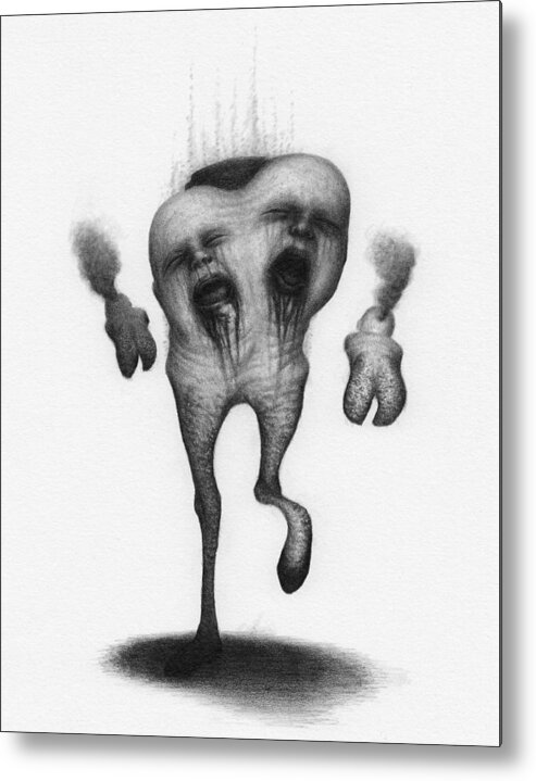 Horror Metal Print featuring the drawing Nightmare Strider - Artwork by Ryan Nieves