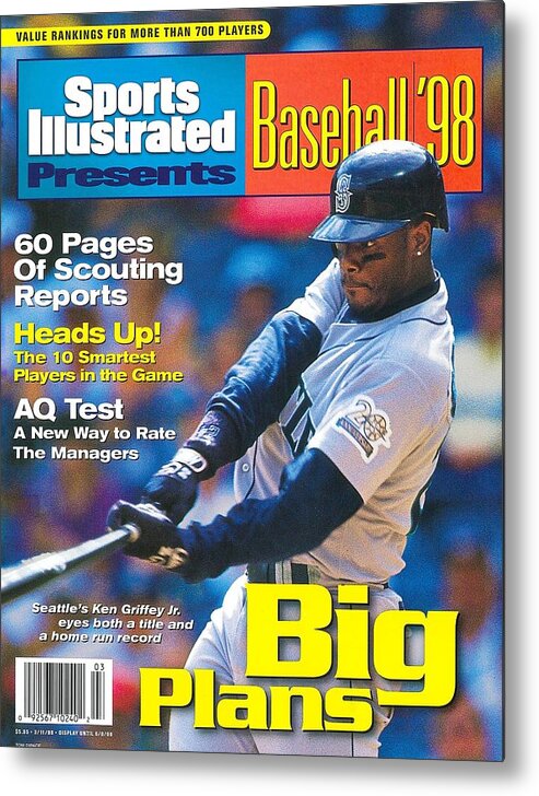 American League Baseball Metal Print featuring the photograph Seattle Mariners Ken Griffey Jr, 1998 Mlb Baseball Preview Sports Illustrated Cover by Sports Illustrated