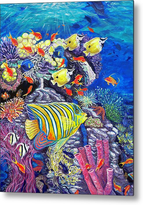 Donna Yates Artist Metal Print featuring the painting The Vibrant Sea by Donna Yates