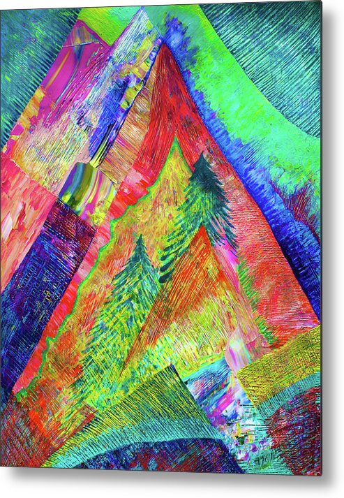  Metal Print featuring the painting A Tree Motif by Polly Castor